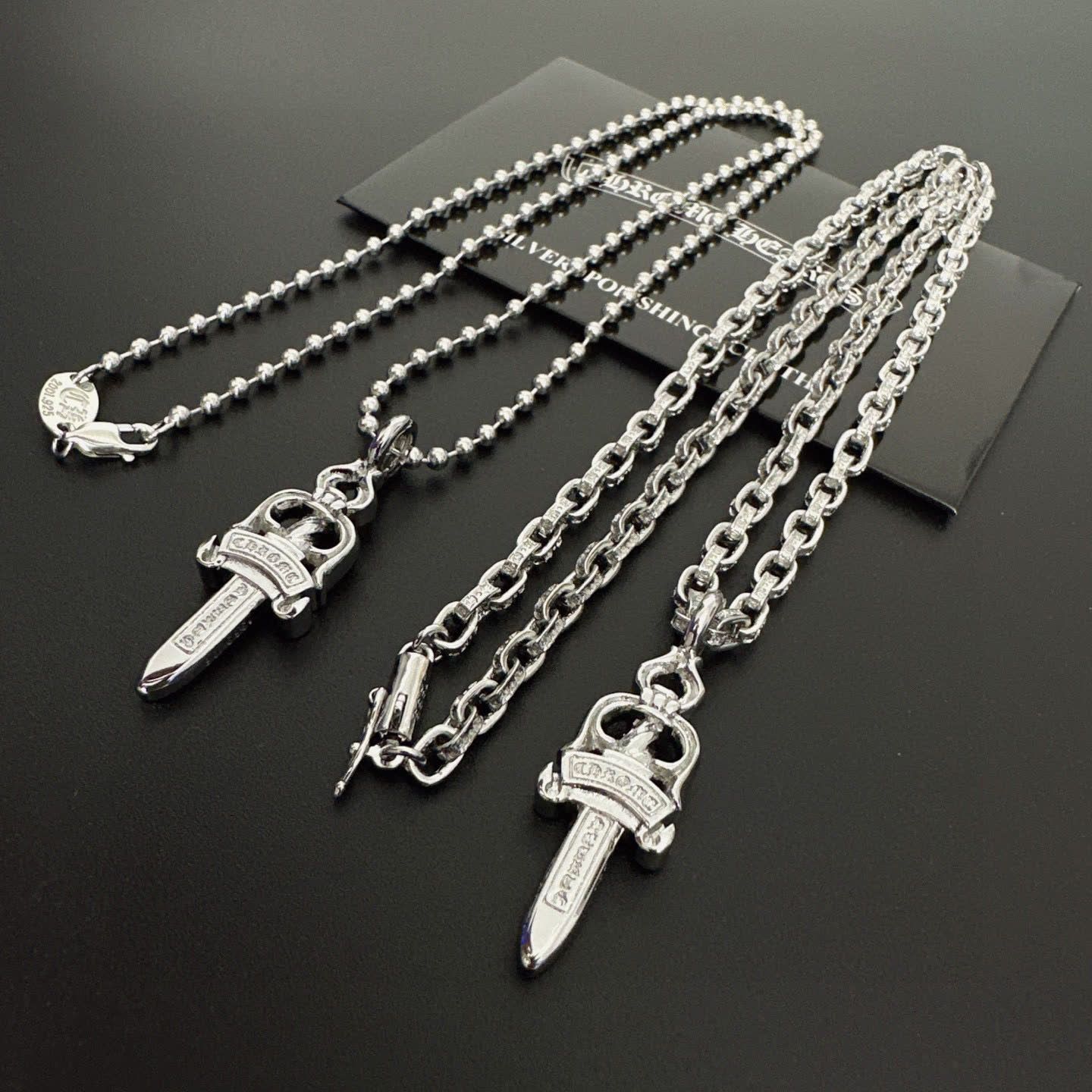 Chrome Hearts Silver Sword Pendant Necklace